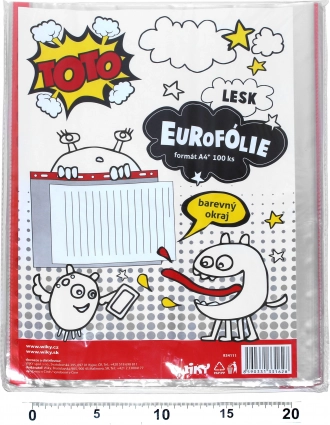 Husă de plastic transparentă A4 cu agățătoare colorată