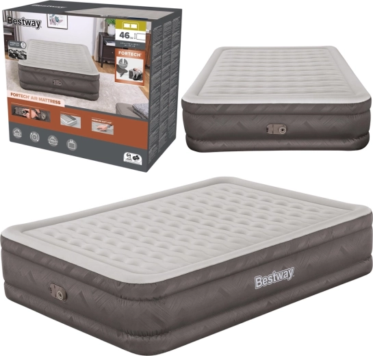 Saltea gonflabilă Queen cu pompă electrică integrată Bestway 203 × 152 × 46 cm