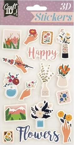 Autocolante 3D Happy flowers