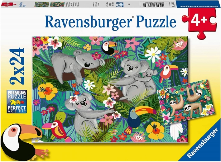 Puzzle RAVENSBURGER Koale și leneși 2×24 piese