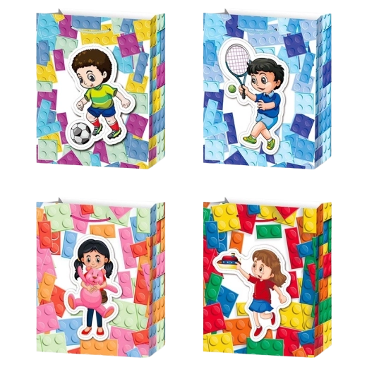 Pungă cadou S cu motiv sportiv