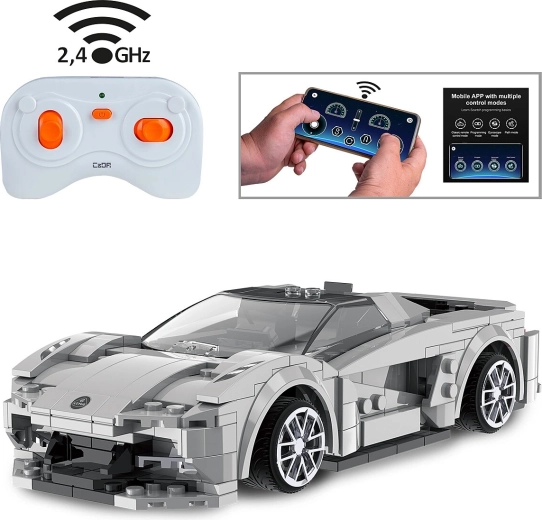 Set de construcție pentru mașina telecomandată CaDA Lotus Evija 1:18, gri