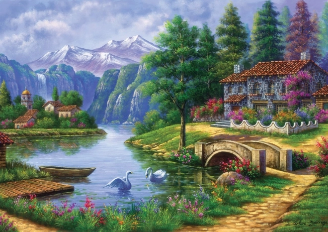 Puzzle Satul de lângă lac 1500 de piese