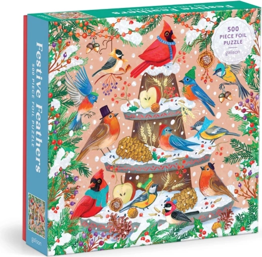 Puzzle Galison cu folie, păsări de iarnă, 500 de piese