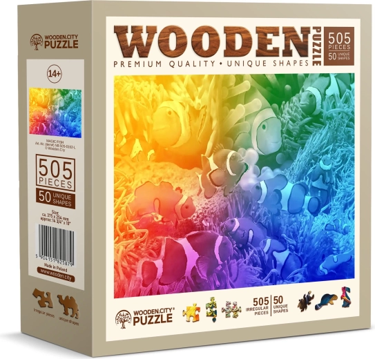Puzzle din lemn WOODEN CITY Pești tropicali, 505 piese