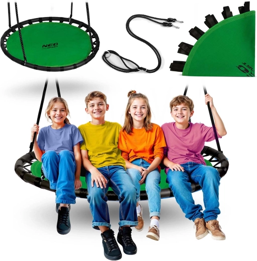 Leagăn rotund tip cuib de barză NEO-SPORT Swingo 120 cm