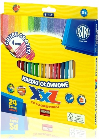 Astra creioane colorate cu mina XXL 24 buc