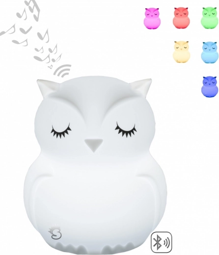 Lampă de noapte din silicon cu schimbare de culori și difuzor Bluetooth Sůvka