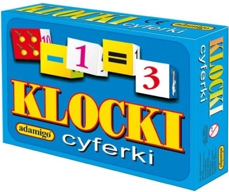 Cuburi ilustrate Adamigo cu cifre (12 piese)