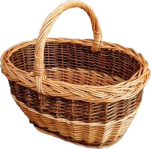 Coș oval din nuiele pentru ciuperci 38 × 30 × 36 cm, lăcuit