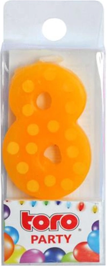 Lumânare pentru tort, cifră 8, de înfipt, 4,5 cm TORO