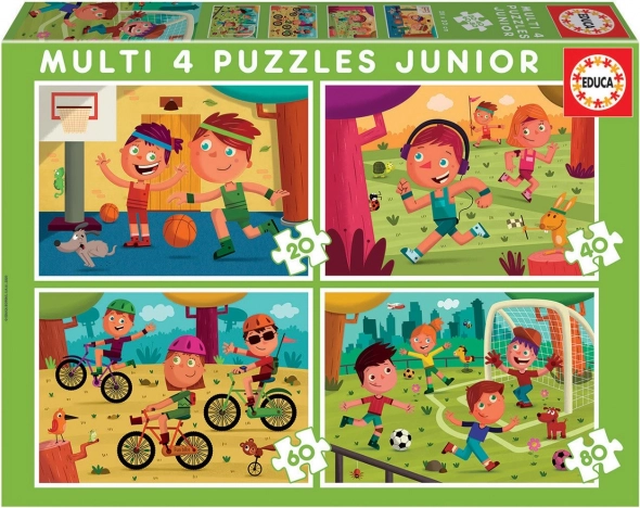 Educa puzzle pentru copii cu teme sportive 4v1