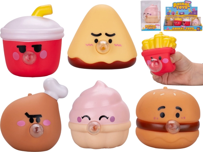 Figurină moale fast food cu bulă 6 cm