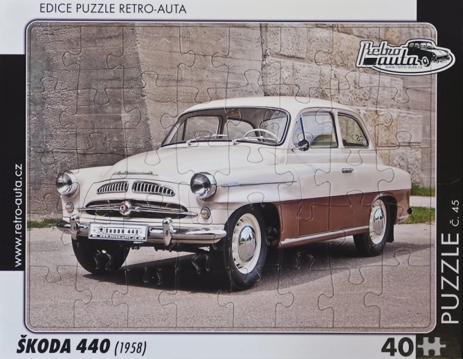 Puzzle Retro mașini Škoda 440 (1958) 40 piese