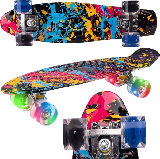 Fiszka skateboard cu roți luminoase Paint 22"