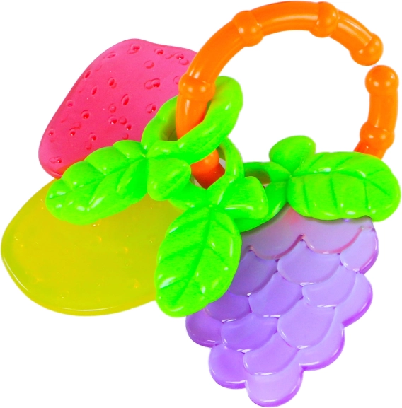 Zornăitoare și inel de dentiție în formă de fruct pentru bebeluși