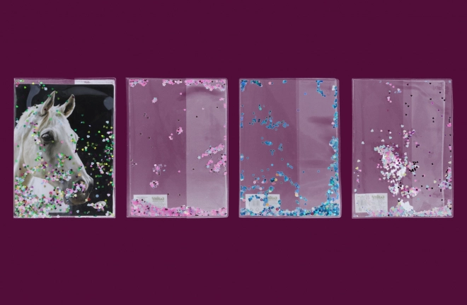 Copertă pentru caiet A5 cu sclipici