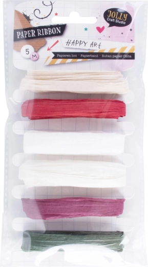 Bandă de legat din hârtie 5 m – mix de culori, set 6 buc