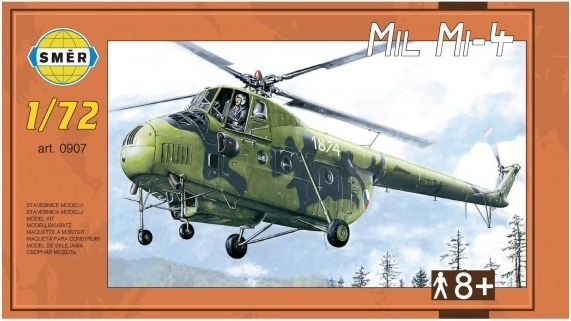 Model din plastic al elicopterului Mil Mi-4 în cutie