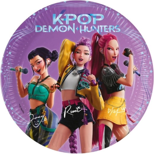 Farfurii din hârtie Demon hunters 20 cm (8 buc.)