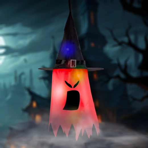 Decorațiune LED suspendată de Halloween, fantomă roșie
