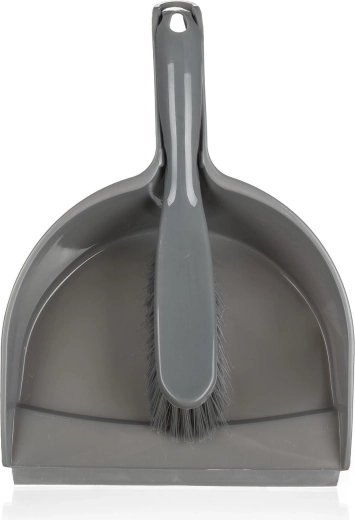 Măturică și făraș cu margine de cauciuc Economy, argintiu