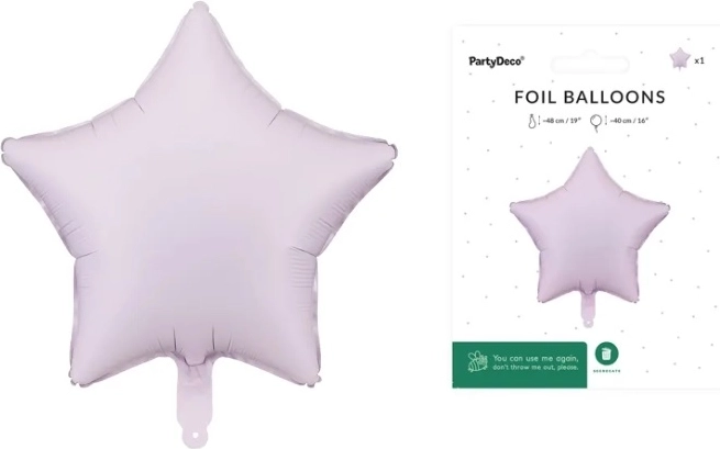Balon din folie în formă de stea, mov, 48 cm