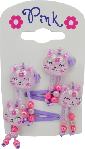 Accesorii de păr unicorn și pisică – set 4 buc