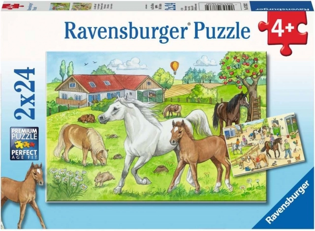 RAVENSBURGER Puzzle În grajduri 2x24 piese