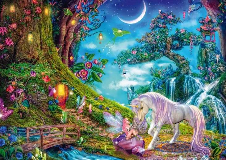 Puzzle Unicorn și Zână 1000 de piese