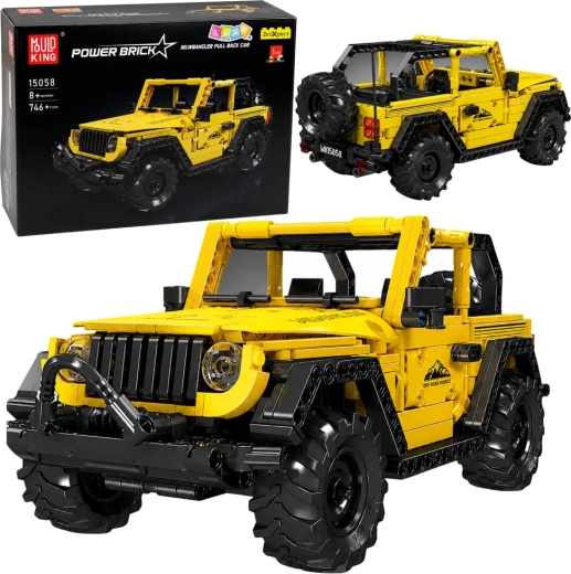 Set de construcție auto de teren Wrangler galben (746 piese)