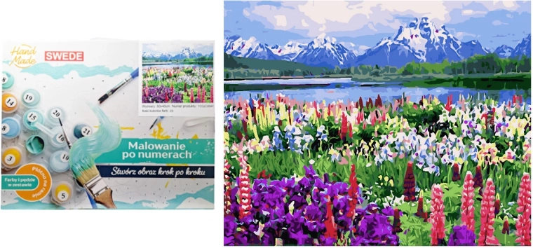 Pictură după numere Deasupra lacului montan