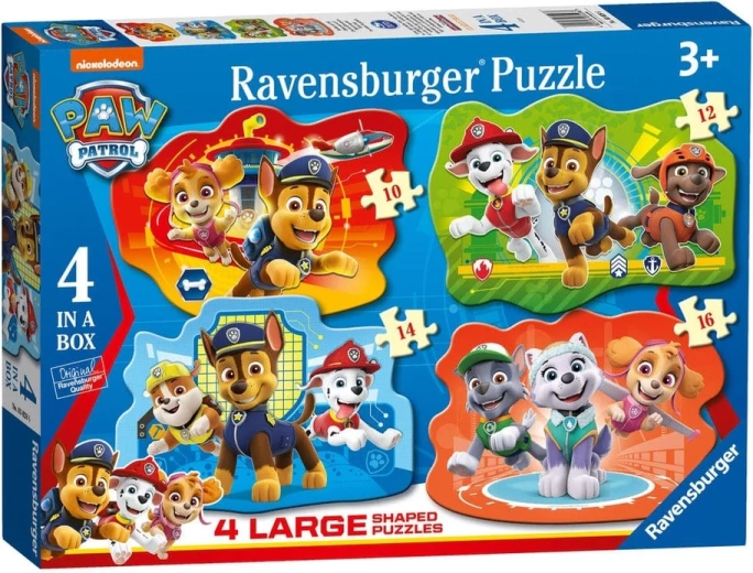 Puzzle Ravensburger Patrula Cățelușilor 4 în 1 (10–16 piese)