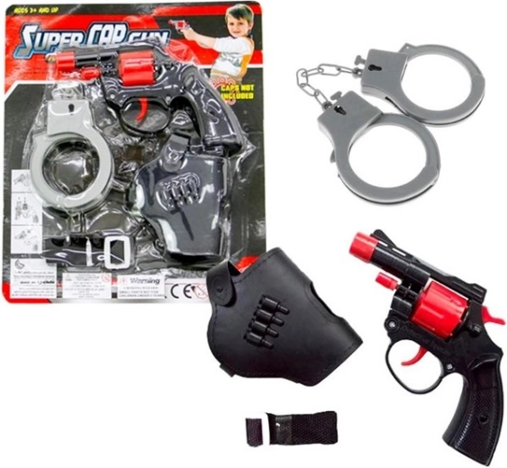 Pistol cu capse cu cătușe și toc