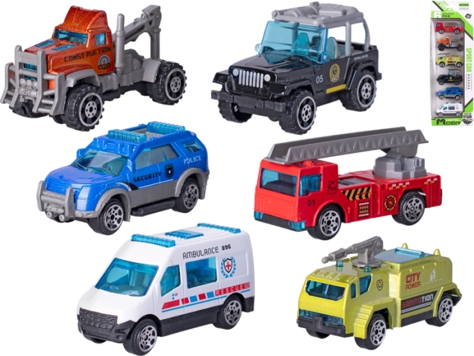 Set de mașinuțe metalice 6 buc (6,5–7,5 cm)