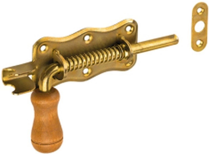 Zăvor cu arc cu capăt din lemn 150 × 50 mm, zinc galben