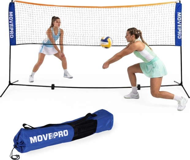 Movep​ro plasă sport universală pliabilă 3-în-1 305 × 140 cm cu husă