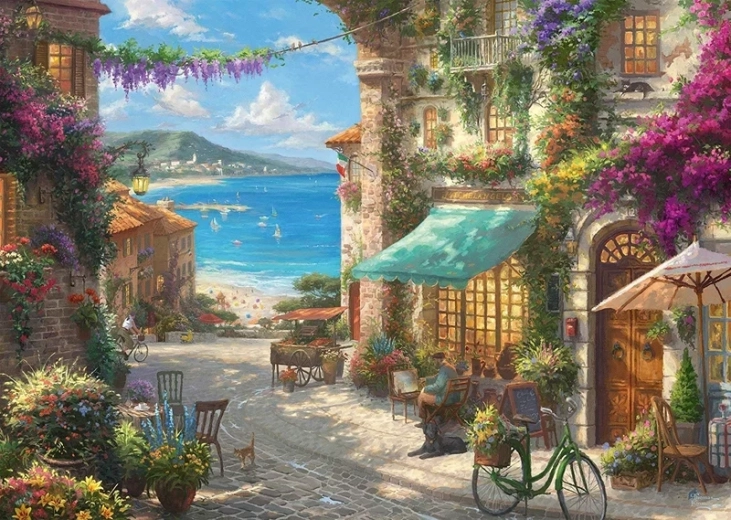 Norimpex Pictură după numere Oraș la mare 40 × 50 cm