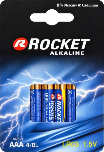 Baterii alcaline Rocket AAA 1,5 V (10× pachete a câte 4 buc.)