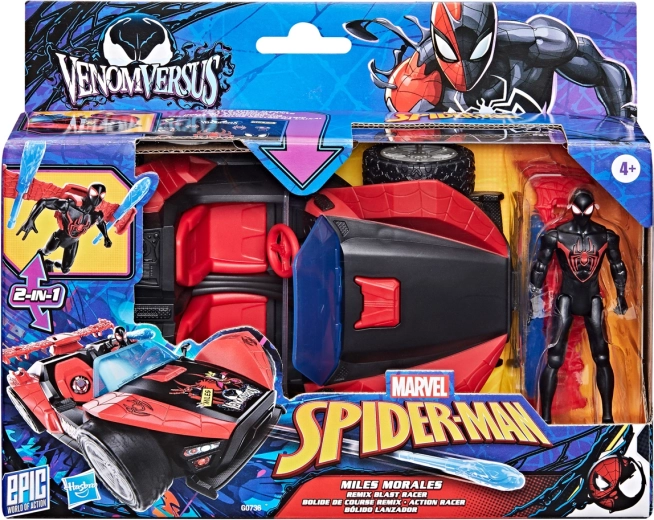 Hasbro Spider‑Man Miles Morales cu vehiculul Remix Racer