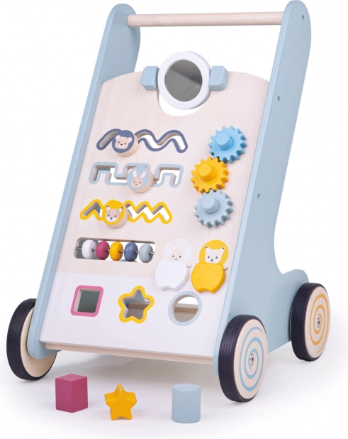 Mers activ din lemn Bigjigs Baby Animale din pădure