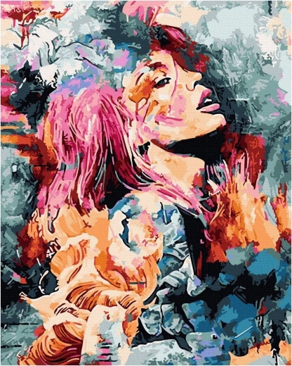 Pictură cu diamante Portret colorat 30 × 40 cm NORIMPEX