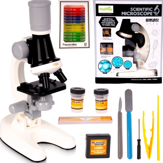 microscop pentru copii cu accesorii și preparate