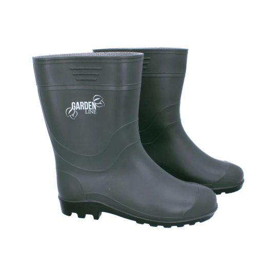 Cizme de cauciuc pentru bărbați din EVA cu talonetă din fetru, culoare măslinie, măr. 43