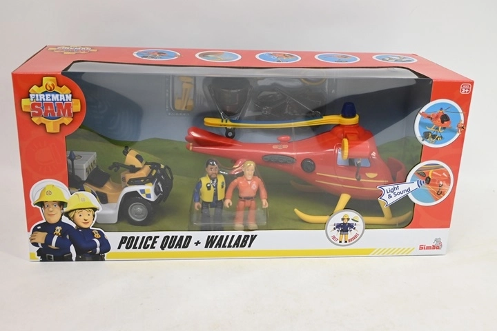 Set de joacă Fireman Sam – elicopterul Wallaby cu ATV și figurine