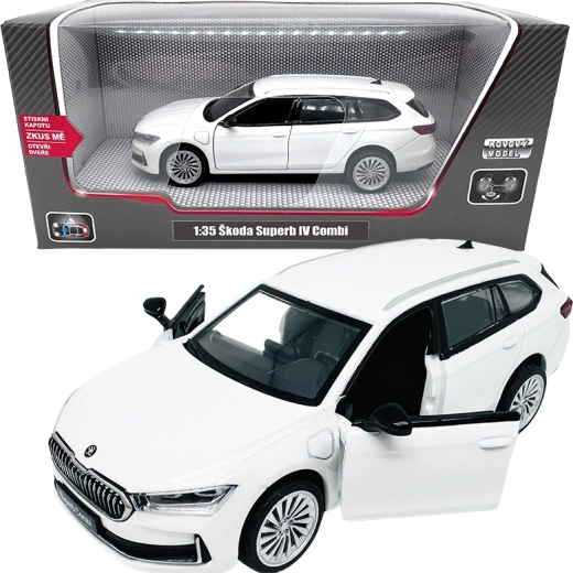 Model metalic Škoda Superb IV Combi 1:35 alb
