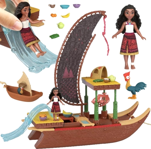 Mattel Disney Vaiana 2 – barca Vaianei cu păpușică și accesorii