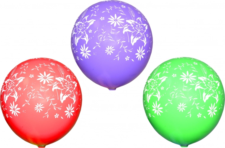 Balonase gonflabile cu imprimeu Floricele - set de 10 buc