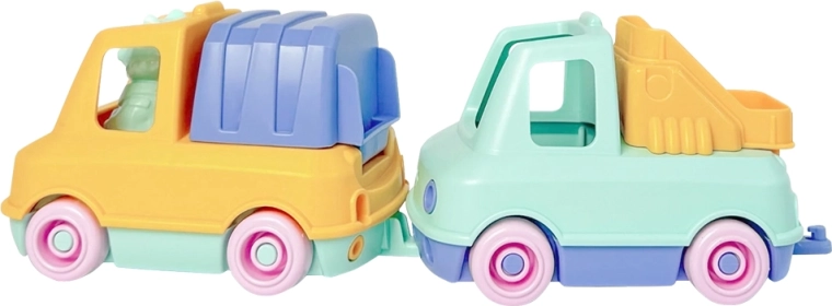 Simple. set de mașinuțe pentru nisip și apă – mașină de pompieri și camion de gunoi