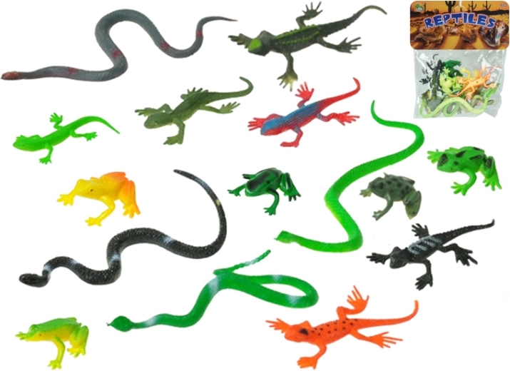 Set de reptile din plastic, 15 buc (2,5–12 cm)